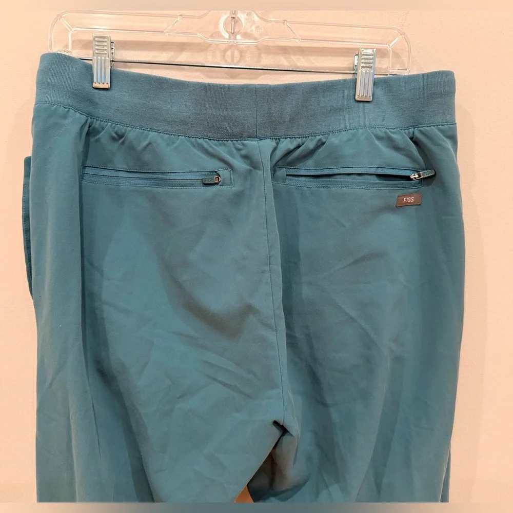 FIGS Technical Collection Scrub Pants Large‎ Teal Straight Leg Drawstring